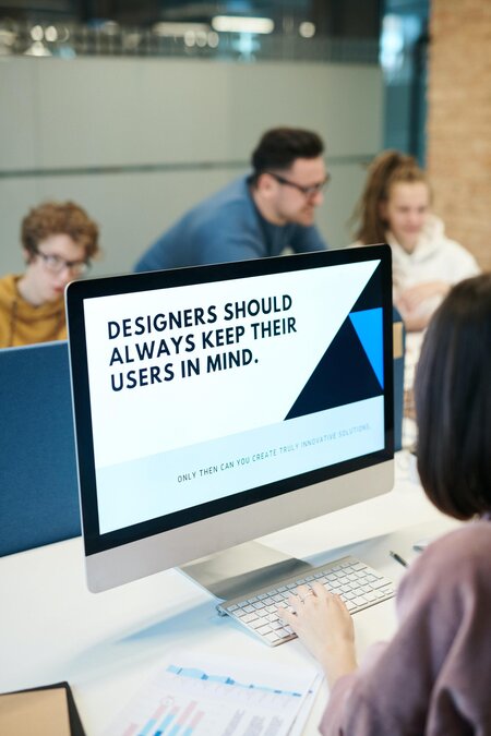 computer monitor reading -designers should always keep their users in mind-