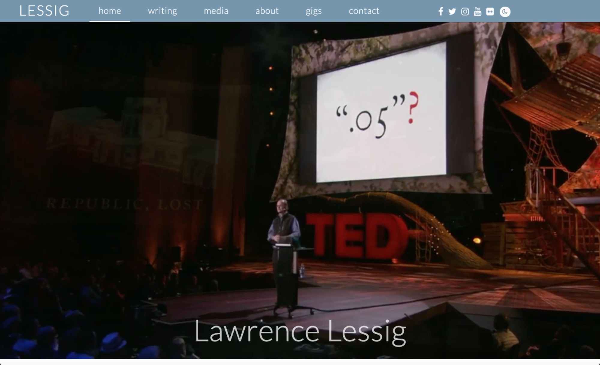 Lawrence Lessig homepage boston web design