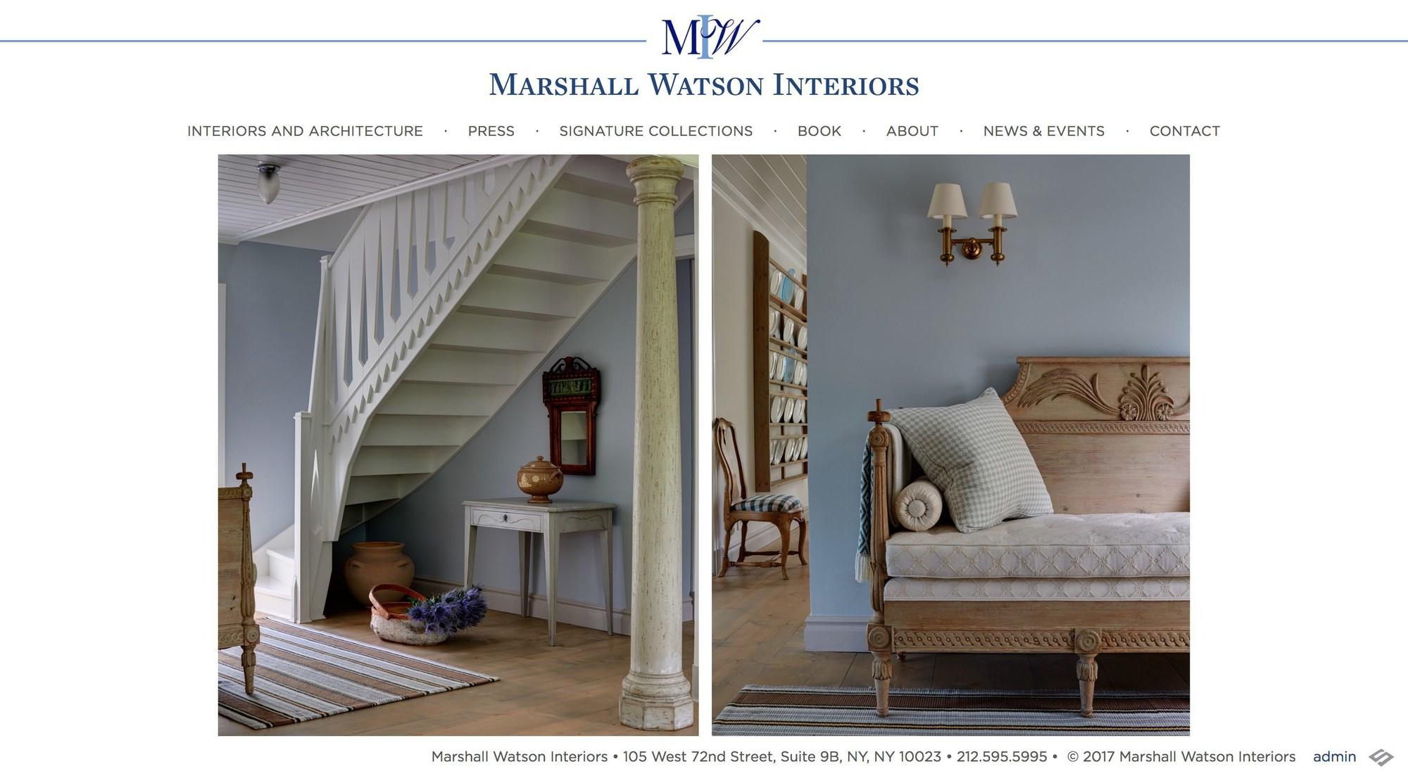 screenshot of marshall watson website homepage