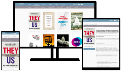 custom designed website design on 3 screens for Lawrence Lessig 